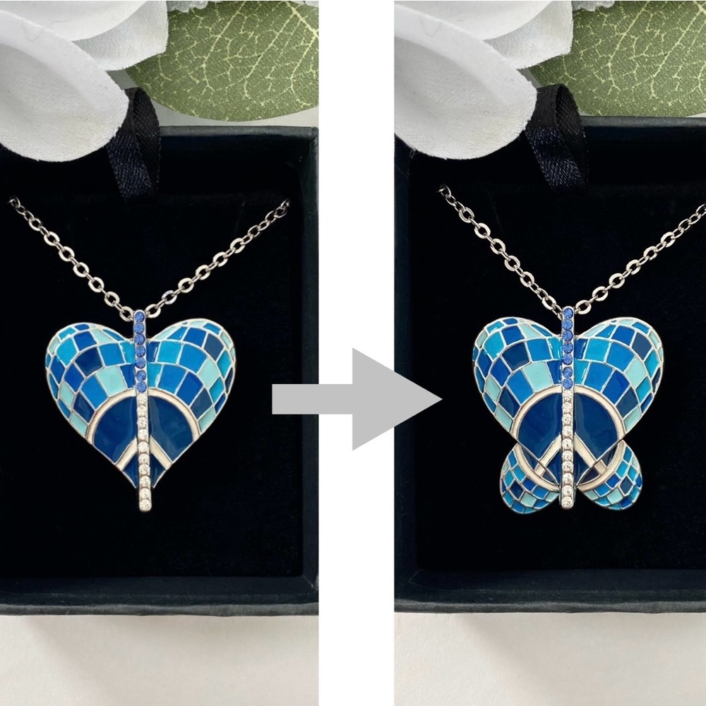 NEW Zodiac Water Element Blue Swarovski Crystals Charm Necklace horoscope - Picture 3 of 12